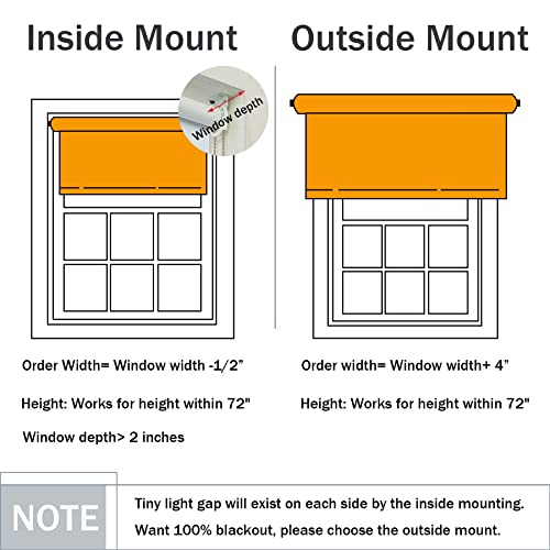 Aoneiric 100% Blackout Thermal Insulated Blinds For Windows Uv Protection Striped Fabric Roller Shades For Windows Roller Blind For Office And Home Easy To Install, White, 23" W X 72" H #TOP4