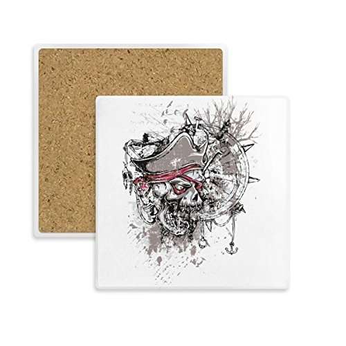 Coaster pirate absorbant dessous de verre pierre crâne multicolor