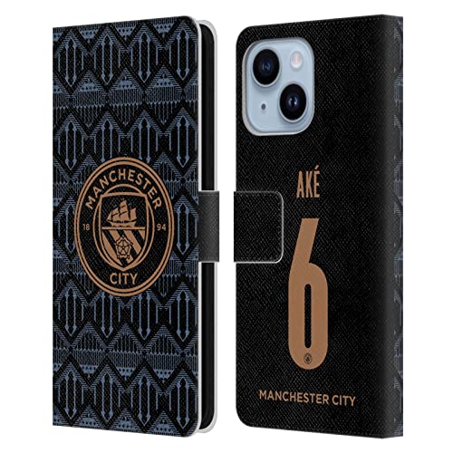 Coque portefeuille iPhone 14 Plus Man City au stade avec l'étui Nathan Aké