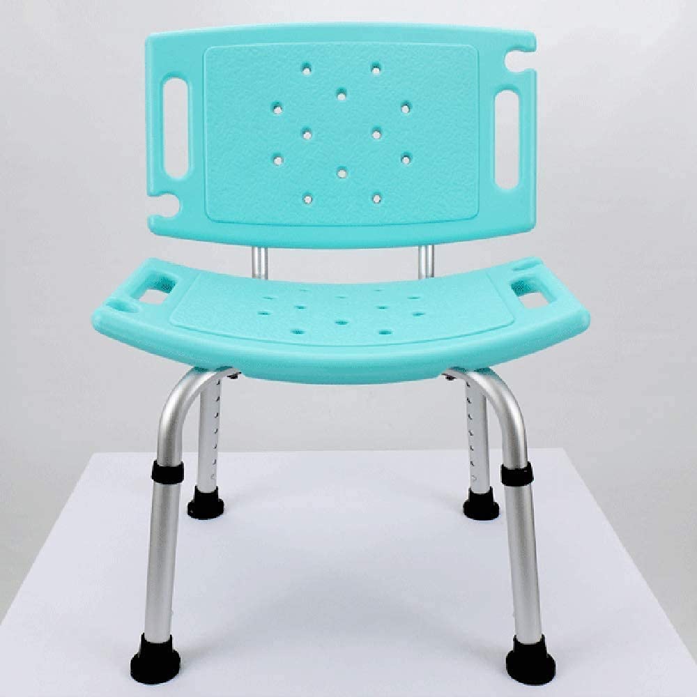 CHEWYNP Silla de Ducha de baño portátil con Brazos y Respaldo, Altura Ajustable, Banco de Asientos de Ducha de Ayuda, con Patas de Goma Antideslizantes Ayuda ergonómica para discapacitados