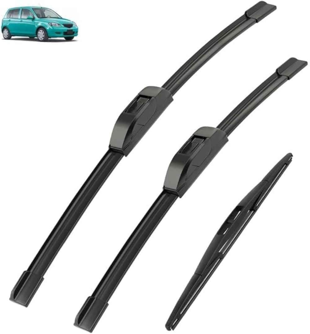 NYSLDSCO Custom Fit Wiper Blades for Mazda2 Mazda 2 Demio DY 2002-2007 2006 2005 2004, Durable Windscreen Wiper Set, Easy Installation All-Weather Performance Wipers