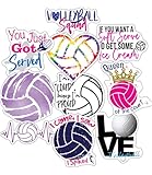 Volleyball Stickers - XL Size - Volleyball Gifts for Teen Girls, Boys, Teams - Work Great As Water Bottle Stickers, Anywhere You Need Decals or Laptop Decals
