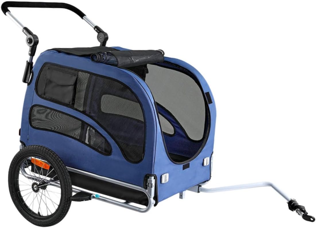 100Lbs Dog Bike Trailer for Pets Folding Carrier for Dogs Up to Quick Release Wheels Bicycle Coupler Reflectors for Road Riding