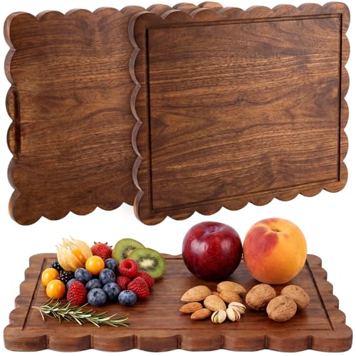 Tabla de cortar cuadrada de madera de acacia con mango 51x38x2 cm miniatura 1
