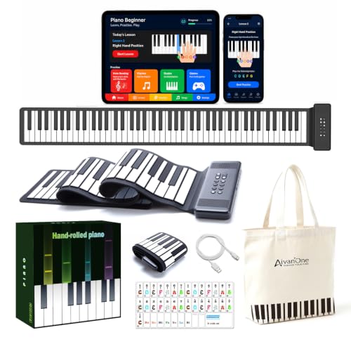 AIVANONE 88 Key Roll Up Piano keyboard Wireless APP