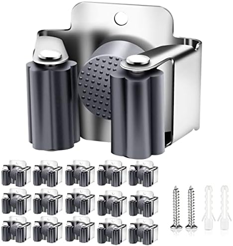 YUDAWN Gartengerätehalter 15 Stück - Rote Metallhaken Mit Anti-Rutsch Gummierung