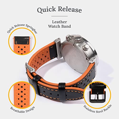 Jessenia Original Quick Release Leather Watch Band,Watch Band For Men And Women,Watch Strap 20Mm Or 22Mm,Genuine Leather Watch Strap Softness And Comfort,Breathable Sports Watch Strap #TOP2