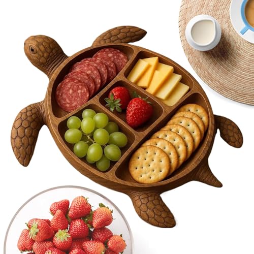 da portata per salumi – Taglieri per formaggi, piatti e piatti | Vassoio in legno a forma di tartaruga marina, per aperitivi, snack, frutta, sushi, dessert, intrattenimento