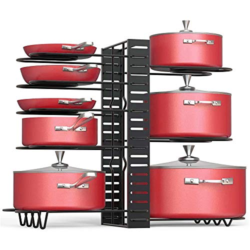 Gaoyu Pan Organizer Rack for Cabinet Pot Rack with 3 Diy Methods Adjustable