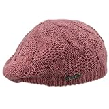 larghezza 27 cm circa Melegari Cappelleria Berretto di Maglia, Basco di Maglia, Lana Angora, Made in Italy, Donna/Ragazza, Autunno/Inverno (Rosa)