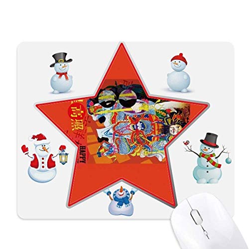 Tapis de souris Printemps et Noël grand format avec Bonhomme de neige