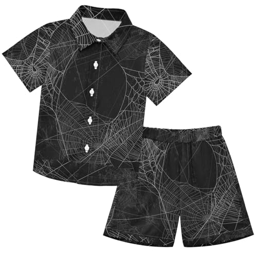 Image of visesunny Boys Hawaiian Shirt and Short Set Summer Outfit Kids 2 Piece Clothes Set 3-10Y