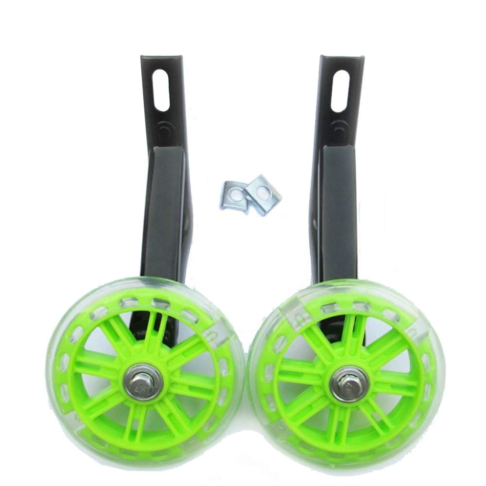Roues d'entraînement pour enfants et stabilisateurs de vélo vert 16 pouces