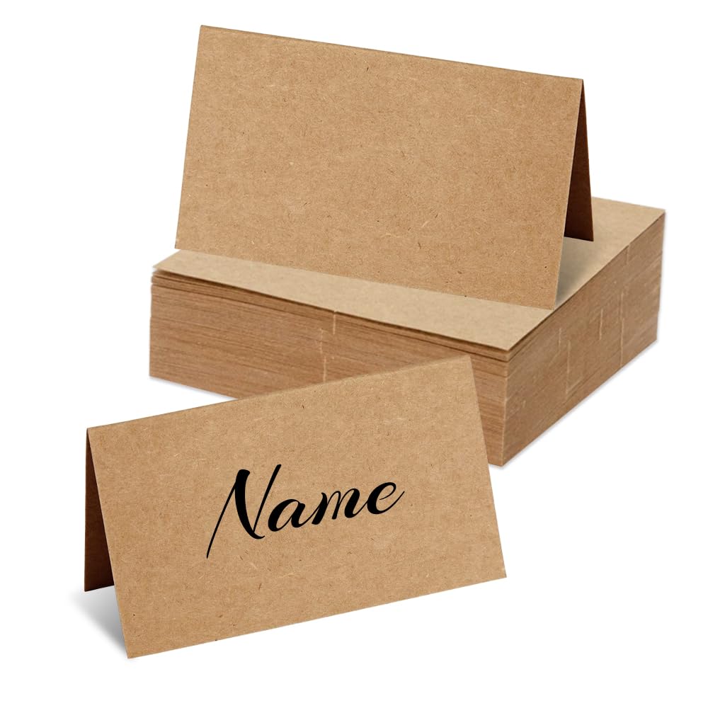 150 Marque-Places Papier Kraft 9x10cm - Vierges, Pour Mariage, Anniversaire, Baptême
