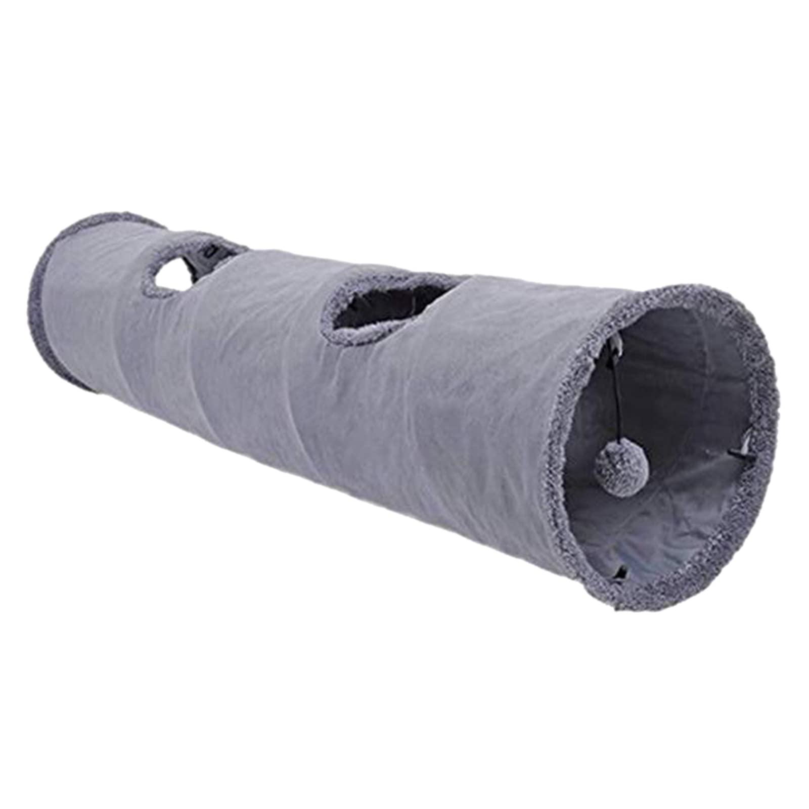 Tubo de túnel plegable para gatos con agujeros de mirada para aliviar el aburrimiento para interiores para C