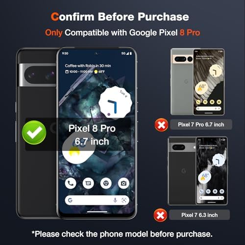 LK 2+2 Pack Screen Protector for Google Pixel 8 Pro, 2pcs Tempered Glass Screen Protector & 2pcs Camera Lens Protector for 8 Pro, Support Fingerprint Unlock, HD Screen, Anti-Scratch, Easy Installation