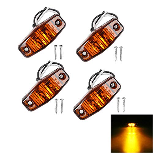 PolarLander Le Camion Orange de 4pcs 12v 24V a mené des Feux de Position latéraux pour Les camions Indicateur latéral de dégagement de feu de signalisation de Lampe de signalisation de remorque