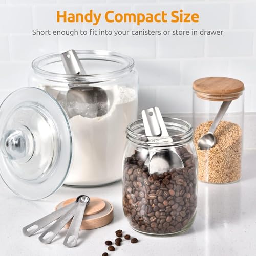 Image of INKULTURE Measuring Cups and Spoons Set (13 Pieces), 18 /8 Stainless Steel, Stackable, Engraved Marks, Dishwasher Safe, Kitchen Baking Tools