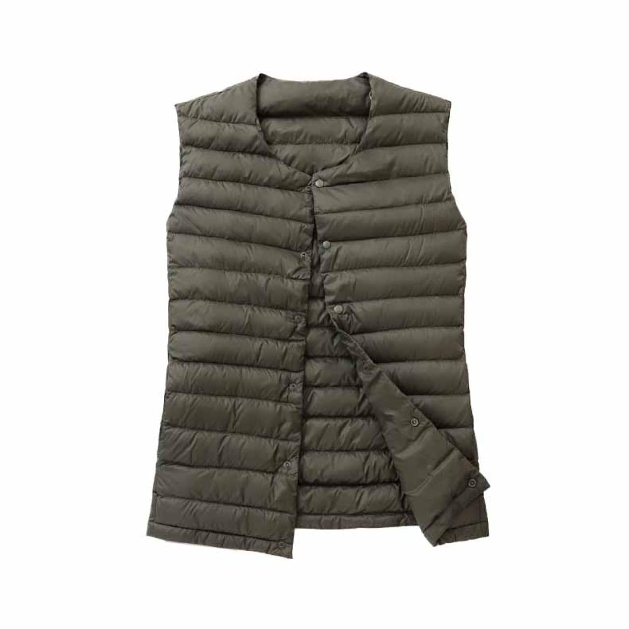 Amazon | [lsjdln] ダウンベスト メンズ 襟なし ノーカラー ダウン