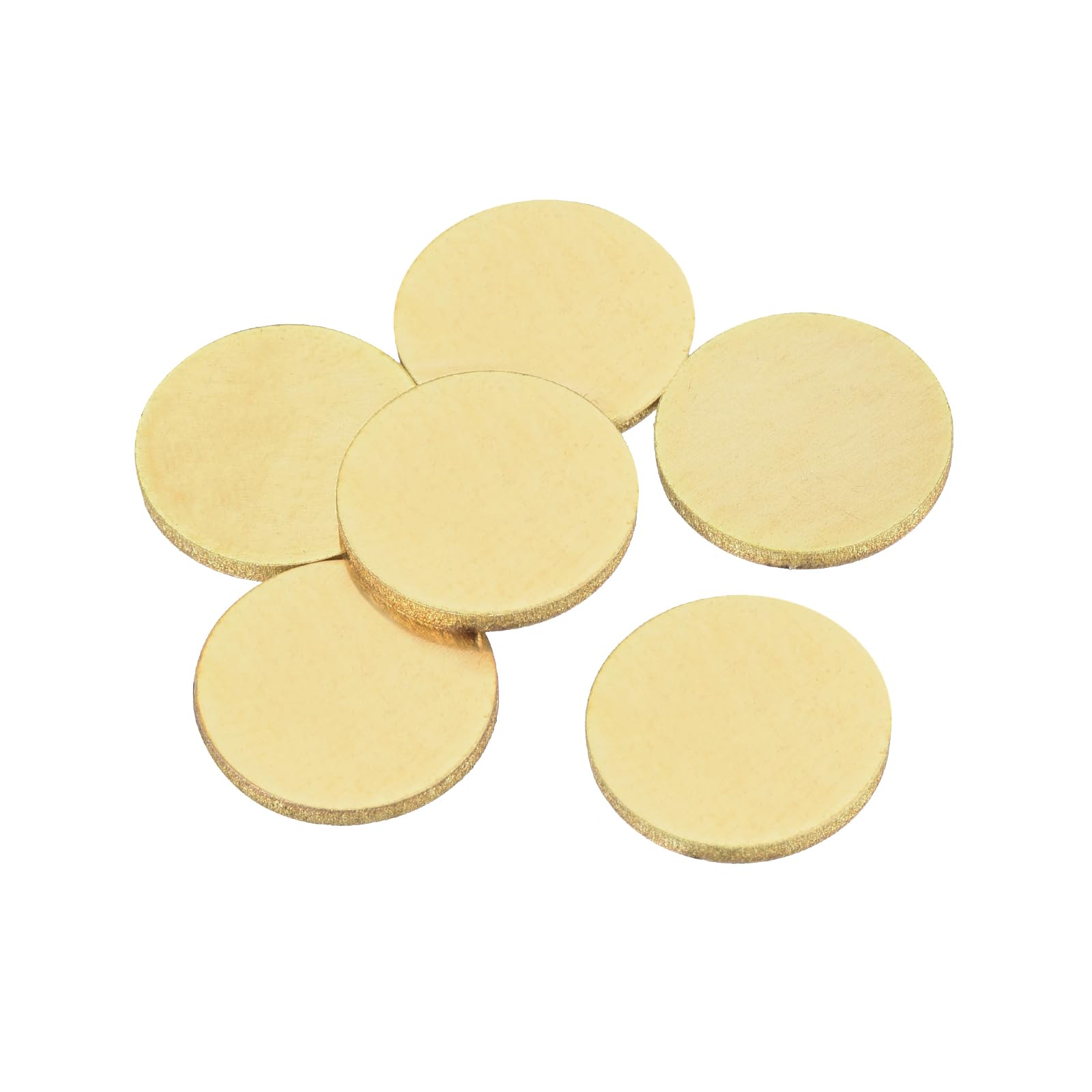 sourcing map Stamping Blank Brass Round DIY Tags Yellow, 16mm/0.6" for Craft Decoration, Pack of 6