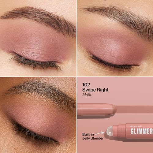 REVLON Glimmer Shadow Multi-Stick, Eyeshadow, 102 Swipe Right | Multi-use shadow delivers all-day, fade-resistant color. Crease-proof, and waterproof. Built-in primer + jelly blender tip. - image 2