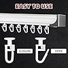 JJUNW 100 Pcs Curtain Track Hooks, Curtain Hooks, Curtain Gliders with 10 mm Head for Curtain Rails, Curtain Rail Ceiling Gliders Set Lockable Folding Hanging Hooks for Room and Dividers #1