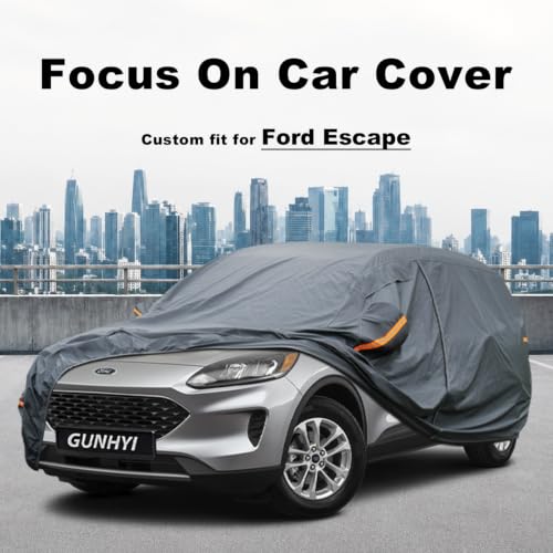 Image of GUNHYI Premium Car Cover Custom Fit Ford Escape (2008-2026), 16 Layers Heavy Duty Car Cover Waterproof All Weather with Zipper Door for Sun Rain Snow Dust Uv Protection