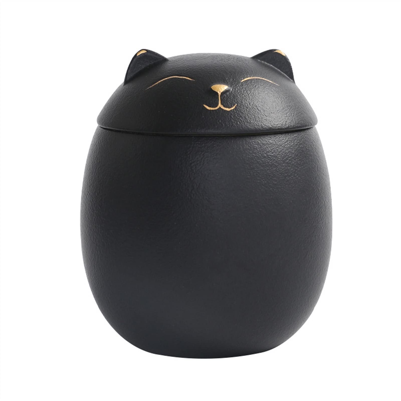 MQQYLBHDS Pet Cat Urn Ashes Cat Shape Memorial Cremation Urns Handcrafted Black Decorative Urns For Funeral Cat Urn Cat Memorial (Color : Black, Size : 170ml)