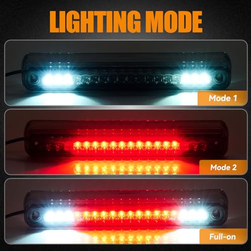 Image of Third 3rd Brake Light LED for 1988-1999 Chevy /GMC C1500 C2500 K1500 K2500 Silverado Blazer, High Mount Rear Brake Lights Assembly Center Cab Cargo Lamp Stop Light