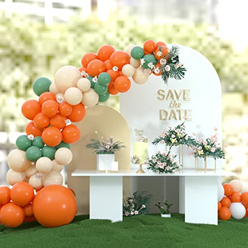 Tuparka Orange Balloons 102 Pcs Burnt Orange Balloons Garland Arch Kit 5 10 12 18 Inch Orange Party Balloons With Garland Strip For Birthday Baby Shower Autumn Halloween Party Decorations #TOP1