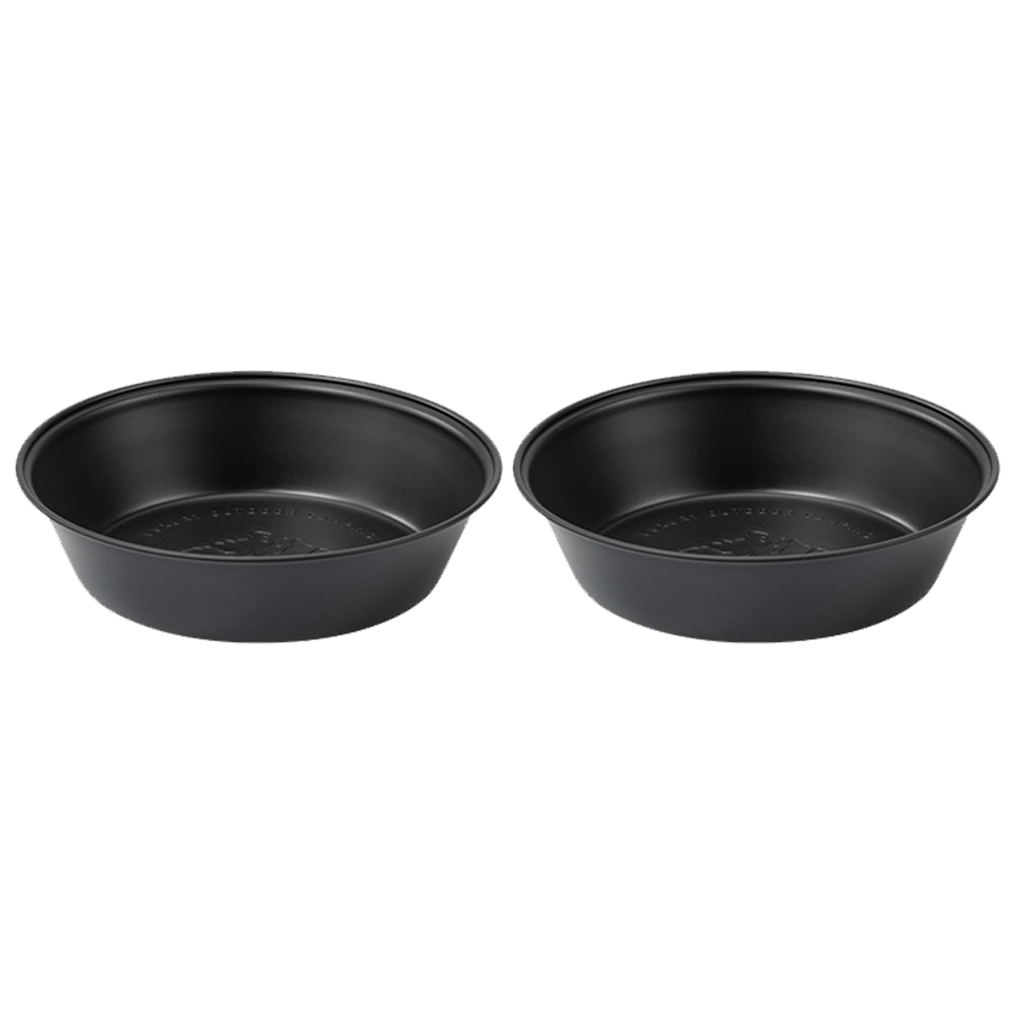 Thous Winds Edelstahl Tiefer Teller Rund, 2er-Set Camping Geschirr Speiseteller, Leichte Robuster Essteller Picknick Teller für Camping, Wandern, Küch - Schwarz