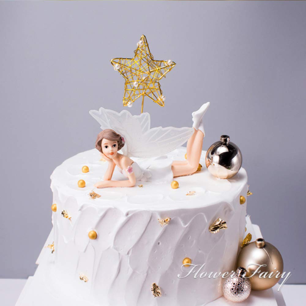 Petit Ange en Plastique pour Décoration de Gâteau d'Anniversaire, Ornement pour Homme et Femme en Blanc, Scène pour Bébé  15