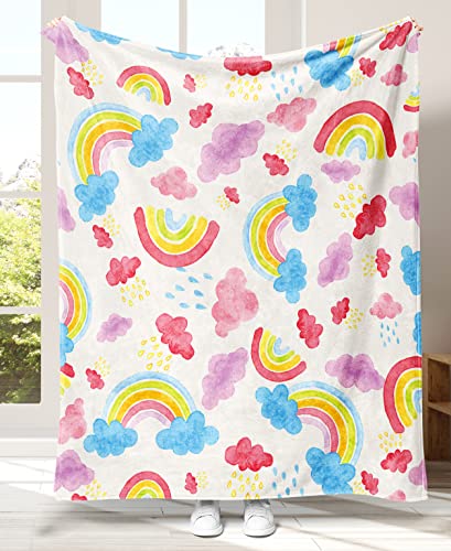 Yokyhom Rainbow Blanket For Boys Girls, Super Soft Fleece Kids Throw Blanket For Toddler Children Teen Boys Gift Ideas, Birthday Kids Blanket For Soft Bedroom Living Room, 50'' X 60'' #TOP28