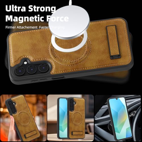 Image of Lunivop for Samsung Galaxy A16 5G Phone Case 6.7 inch PU Leather Brown