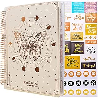 Manifestation Planner Deluxe Weekly & Monthly Life Planner to Achieve Your Goals, A 12 Month Journey to Increase Productivity, Organizer & Gratitude Journal and Stickers (Undated Spiral)