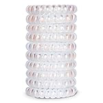 10 Piece Spiral Hair Ties For Thick Hair, Coil elastics Hair Ties, Multicolor Spiral,No Crease Hair Coils, Telephone Cord Plastic For Women And Girls (Shining Matte Mermaid Color)