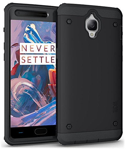 TUDIA OnePlus 3T / OnePlus 3 Case, OMNIX [Heavy Duty] Hybrid [Full-Body] Case with Front Cover and Built-in Screen Protector/Impact Resistant Bumpers for OnePlus 3T, OnePlus 3 (Matte Black)