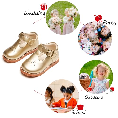 Image of PHIRAMIN Toddler Girl Mary Jane Dress Shoes-Little Girl School Uniform Shoes for Wedding Party