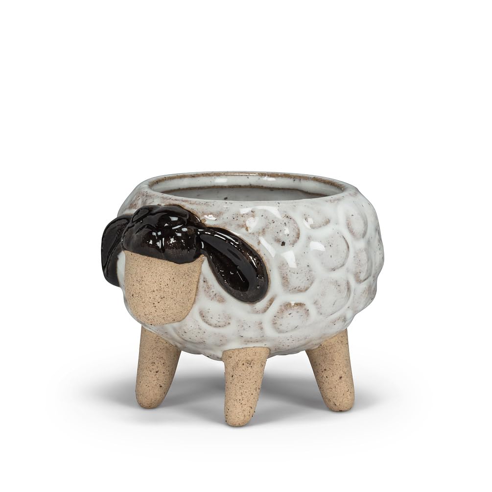 212 Main 2.5 in. Sheep on Legs Planter White & Black - Small