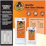 Gorilla Hot Coller les bâtonnets, taille pleine, 4" Longue x .43" Diamètre, 45 Compte, clair, (paquet de 1)