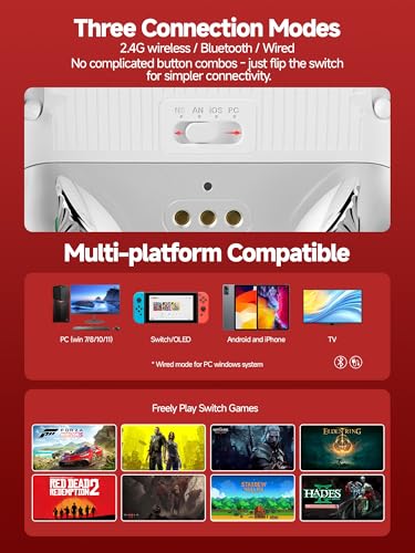 Image of Eelexa Wireless Tri-Mode TMR Controller for PC /Switch /Switch 2 /iOS /Android /Steam,Anti-Drift TMR Joysticks, 1000Hz Polling Rate, Hall Effect Triggers, RGB Lighting and Charging Dock