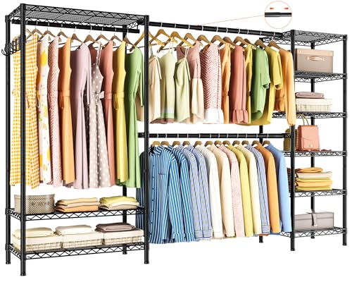 Golpart Expandable Heavy Duty Garment Rack Clothes Rack,Large Metal Closet