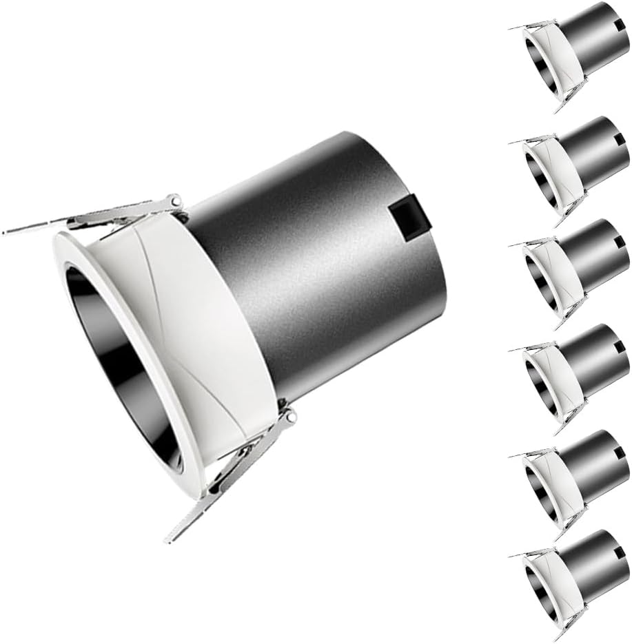 7 Pcs LED Recessed Lighting, 3000K/4000K/6000K Selectable, Retrofit Can Lights with Baffle Trim,Deep Anti-Glare COB Spotlights Eyeball Retrofit Recessed Ceiling Light