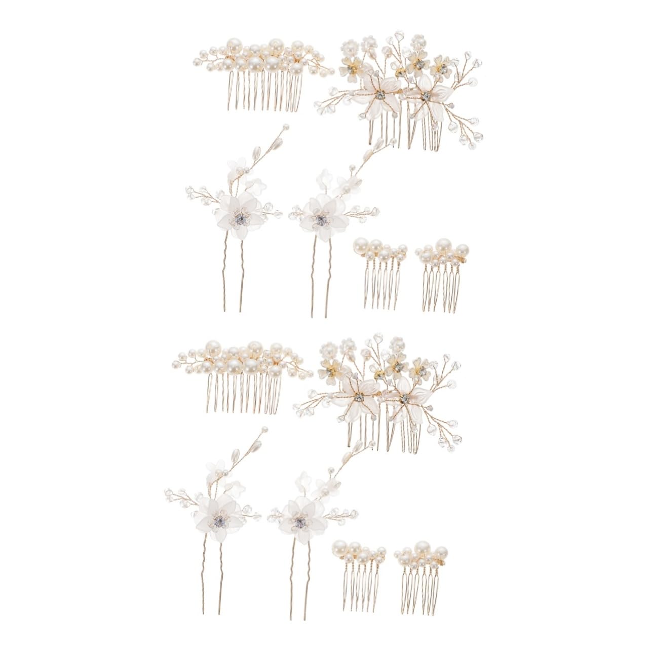 Beavorty 12piezas Peina De Perlas Para Novia De Accesorios Para Cabello Diseño Floral Peines Laterales Elegantes y Vintage Para Bodas