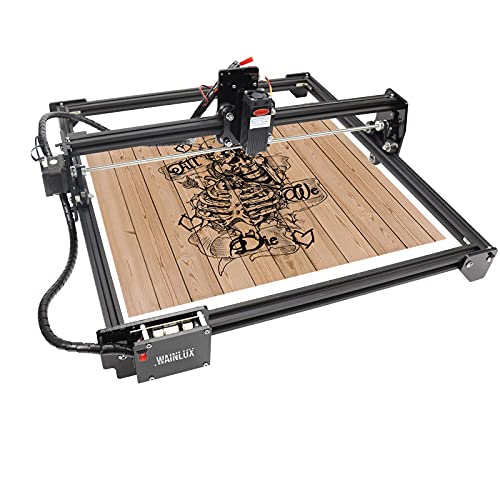 Laser Engraver, WAINLUX Laser Engraving Cutting Machine Adjustable Focus Support Win Android IOS App Control Wifi Connection DIY Laser Marking for Wood Metal with 410x370mm Large Working Area