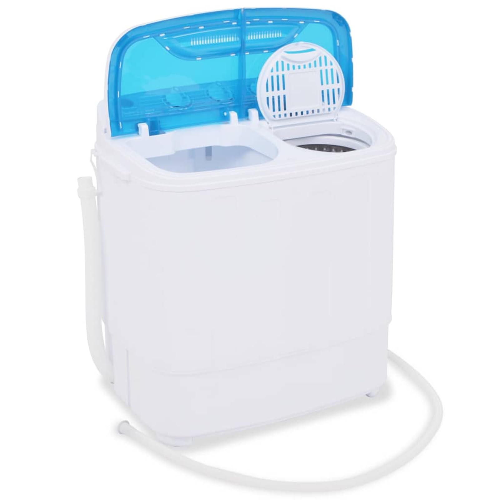 Homgoday Mini-Waschmaschine 2-Kammern-Design 3,6 kg Blau/Weiß 57,5 x 34 x 65 cm für Single, Studenten, Camping Model50549