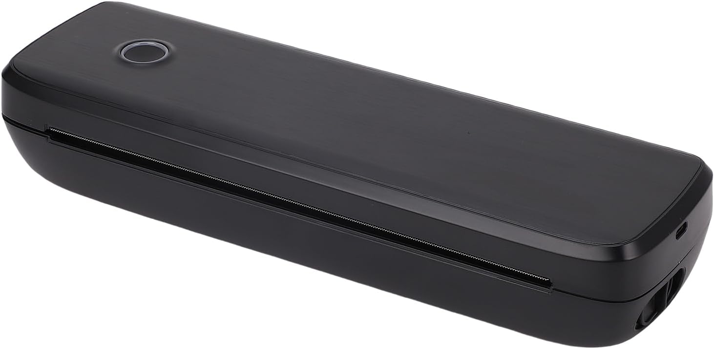 Versatile Mini A4 Printer for Home Office - Inkless Printing Portable Printer Compatible with WinMac System (Black)