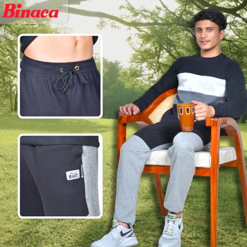 Image of Binaca Designer Men's Joggers - Slim Fit Athletic Sweatpants, Breathable Cotton Jogger Pants for Workout, Casual & Gym Wear | Stylish Drawstring Track Pants