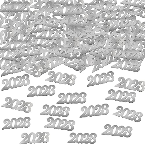 Silver Graduation Confetti 2023 Pack - 1.8 Ounce | Silver 2023 Confetti for Graduation Decorations 2023 | Class of 2023 Decorations Silver | Graduation Party Decorations, Graduation Table Decoration