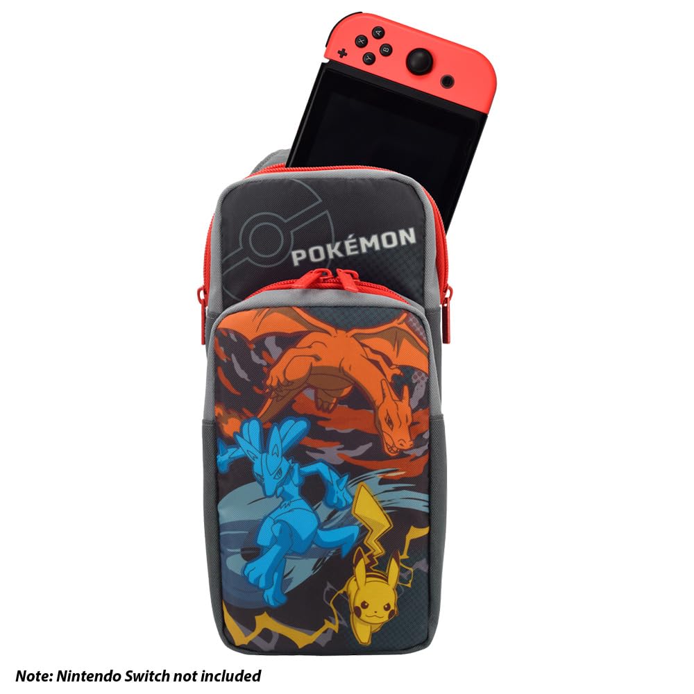 HORI Nintendo Switch Sac Aventure (Pikachu, Dracaufeu et Lucario) pour Switch OLED - Licence Officielle Nintendo et Pokémon